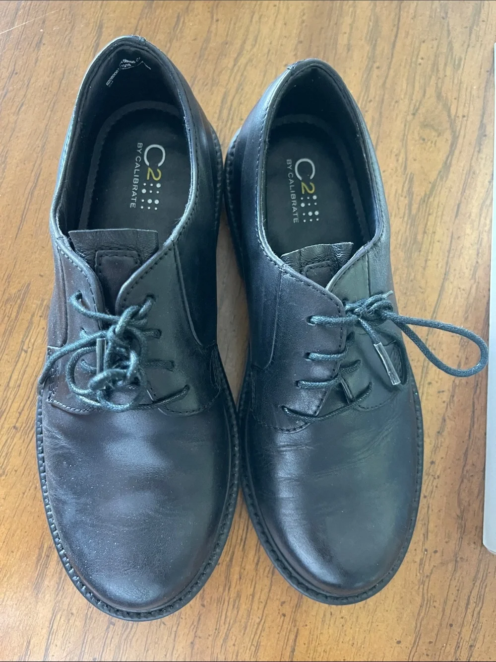 NIB C2 by Boys Size 2 Calibrate Black Leather Lace-Up Oxford Shoes “Ksbraden”